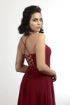 SIRTI İPLİ ŞİFON ABİYE BORDO