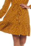 Mustard Crispy Pattern Dress