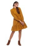 Mustard Crispy Pattern Dress