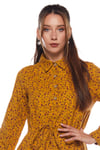 Mustard Crispy Pattern Dress