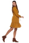 Mustard Crispy Pattern Dress