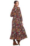 Purple Spring Pattern Long Dress