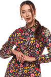 Purple Spring Pattern Long Dress