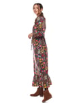 Purple Spring Pattern Long Dress