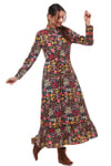 Purple Spring Pattern Long Dress