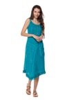 Nile Green Strap Tasseled Dress