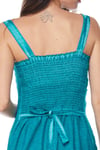 Nile Green Strap Tasseled Dress