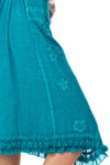 Nile Green Strap Tasseled Dress