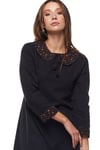 Black Flower Collar Dress