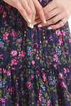 100% Cotton Purple Bud Voile Long Skirt