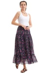 100% Cotton Purple Bud Voile Long Skirt