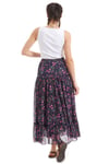 100% Cotton Purple Bud Voile Long Skirt