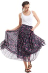 100% Cotton Purple Bud Voile Long Skirt