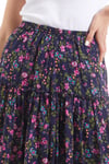 100% Cotton Purple Bud Voile Long Skirt