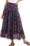 100% Cotton Purple Bud Voile Long Skirt