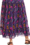100% Cotton Purple Long Sleeve Voile Poppy Pattern Dress