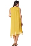 Yellow Sleeveless Tasseled Dress