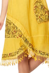 Yellow Sleeveless Tasseled Dress