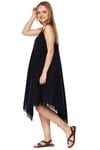 Black Strappy Asymmetric Dress