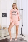 4125 Pijamoni Polar Şortlu Kapüşonlu Takım 99,99 PEMBE