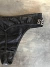 Arkası İpli Siyah Dantel Tanga 4587