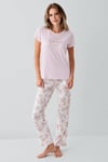 Arnetta Yarım Kollu Pembe Pijama Takımı