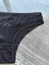 Brazilian tül ve Dantelli Siyah Tanga