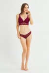 Cansoy Bordo Bralet Sütyen Takımı
