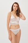 Cansoy Çiçekli Kadife Bralet Sütyen Takımı
