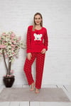 Cansoy Desenli Kırmızı Bayan Pijama Takımı