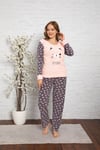 Cansoy Desenli Pembe Bayan Pijama Takımı