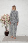 Cansoy Gri Desenli Bayan Pijama Takımı (6058)