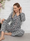 Cansoy Gri Desenli Bayan Pijama Takımı (6058)
