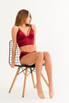 Cansoy Kadife Bordo Bralet