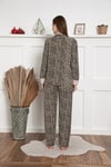 Cansoy Pudra Leopar Desenli Bayan Pijama Takımı (6049)