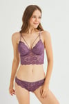 Cansoy Vizon Dantelli Bralet Takım