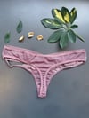 Çapraz Dantelli Tül Vizon Tanga (4556)