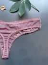 Çapraz Dantelli Tül Vizon Tanga (4556)