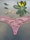 Çapraz Dantelli Tül Vizon Tanga (4556)