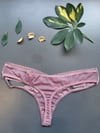 Çapraz Dantelli Tül Vizon Tanga (4556)
