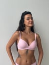 Çizgili Desteksiz Balensiz Pembe Sütyen (701)