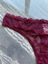Dantelli Arka Pamuk Bordo Tanga
