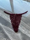 Dantelli Arka Ve Bel İpli Bordo Tanga