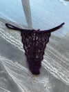 Dantelli Arka Ve Bel İpli Mor Tanga