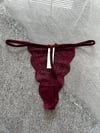 Dantelli İpli Bordo Tanga