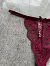 Dantelli İpli Bordo Tanga