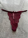 Dantelli İpli Bordo Tanga