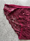 Dantelli Transparan Bordo Külot