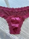 Dantelli Transparan Bordo Tanga 4767