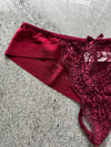 Dantelli Transparan Bordo Tanga
